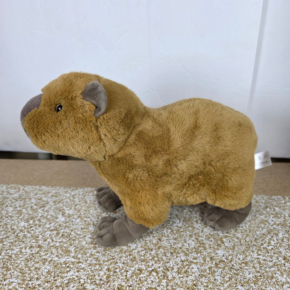 Realistic Capybara Plush Stuffed Animal Soft Brown Rodent Toy 12 Inch